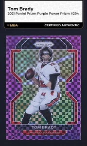 2021 Prizm Tom Brady #294 Purple Power Prizms /49 Buccaneers PMJS - Picture 1 of 2