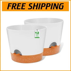 Durable 12-Inch Self Watering Pots - High Drainage Planters for Smart Plant Care - Picture 1 of 8