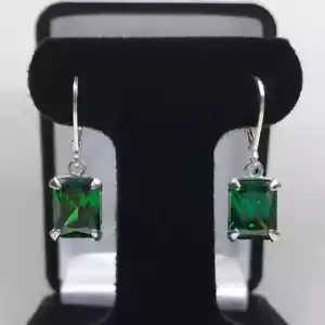 Orecchini donna pietra smeraldo 4,00 ct fatti a mano argento 925 creati in laboratorio regalo - Foto 1 di 7