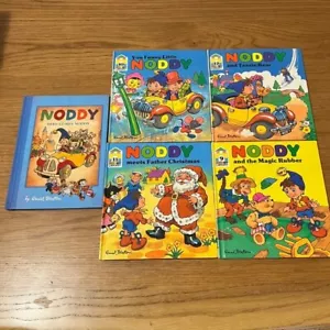 5 Books - Noddy Library: Here Comes Noddy Magic Rubber Tessie Bear Enid Blyton - Picture 1 of 13