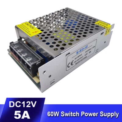 12V 5A switch Power supply 60W Transformer 110V 220V to 12V For led light strip - Image 1 of 4