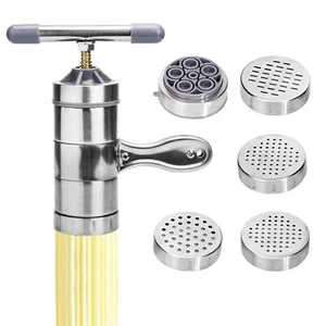 Manual Noodle Pasta Maker Spaghetti Machine Stainless Steel 5 Mould 18.5x14cm - Picture 1 of 9