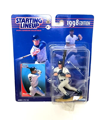 Figura y tarjeta MLB Kenner de Derek Jeter NY Yankees edición inicial 1998 Foto 1 de 4