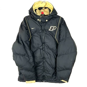 Vintage Purdue Boilermakers Nike Puffer Jacket Large Black Ncaa Full Zip - Bild 1 von 8
