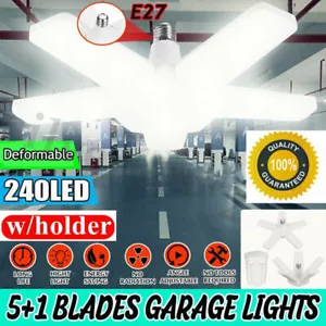 6000000LM LED Garage Light Super Bright Work Shop Ceiling Lights Deformable Bulb - Picture 1 of 11