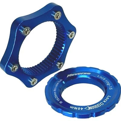 Reverse Centerlock Adapter auf 6-Loch Fahrrad Mtb Scheibenbremse Blau - Bild 1 von 4