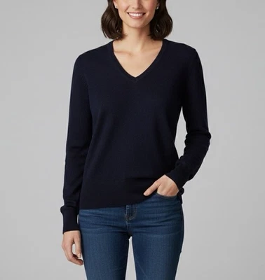 Suéter Prive Cashmere Mujer Cuello en V 100% Cachemira Manga Larga Negro XL Foto 1 de 4