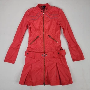 Diesel mittellange Jacke Mantel International rot Baumwolle Damen Größe L - Bild 1 von 13