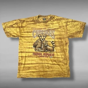 T-shirt grafica ghepardo Repubblica animale vintage anni 90 XL punto singolo safari - Foto 1 di 11