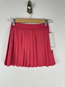 Neu mit Etikett lululemon Größe 2 hoch geschnittener plissierter Tennisrock Ceri Cherry Mist Pink - Bild 1 von 7