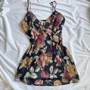 Victorias Secret Floral Slip Mini Dress Lingerie Size Medium Vintage Y2K - Picture 1 of 4