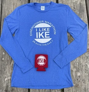 2025 EISENHOWER MARATHON I LIKE IKE Long-Sleeved T-Shirt Half Size Small Koozie - Picture 1 of 9