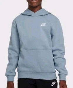 Kids' Nike Sportswear Club Fleece Hoodie XSmall Lt Armory Blue/White; NWT - Picture 1 of 2
