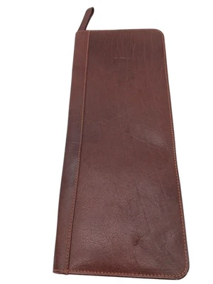 Cartera de cuero marrón North East Steerhide con cierre de cremallera y bolsillos internos Foto 1 de 4