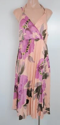 ASOS Maternity Dress Womens Size 10 Pink Grey Floral Sleeveless Pleated New - image 1 of 4