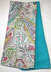 PARK B SMITH VINTAGE HOUSE KITCHEN TOWELS (2) PAISLEY TURQUOISE GRAY NIP - Picture 1 of 3