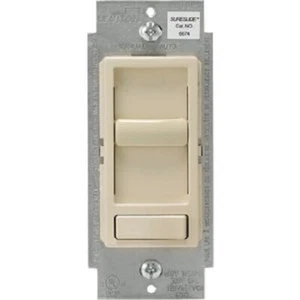 (2)-Leviton Decora Incandescent/LED/CFL Lt Almond Dimmer Switch R78-06674-POT - Picture 1 of 1