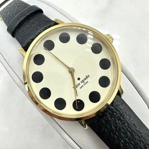Kate Spade New York 0107 Women's Black Leather Watch VK179, New Battery, Working - Picture 1 of 16