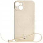 Handyhülle für iPhone 15 Plus Bizon Silikon Case Cover Futeral Hülle Etui Beige
