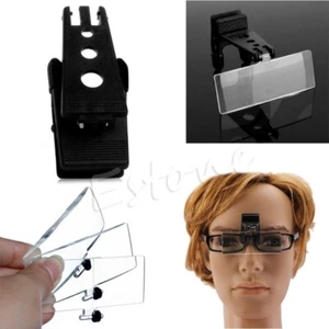 Folding Eyeglass Clip On Flip Magnifying Loupe Glass Handsfree Precise Magnifier - Picture 1 of 8