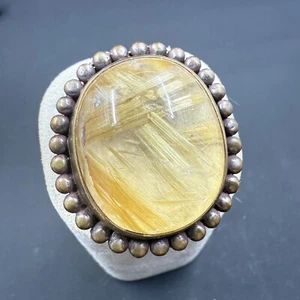 Anillo de cuarzo rutilado amarillo natural vintage Stephen Dweck talla 7,5 - Imagen 1 de 9