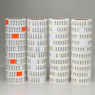 Etiquetas de tira talla ropa S - 2XL (paquete de 35 variedades) 1 1/2 pulgadas Foto 1 de 4