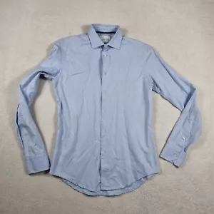 Zara Man Mens Buttons Up Shirt Size S Small Blue Striped Slim Fit Long Sleeve - Picture 1 of 12
