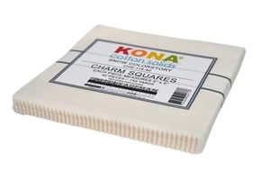 Robert Kaufman Kona Cotton Solids Snow Colorstory 5 inch Precut Squares 42pcs - Picture 1 of 1
