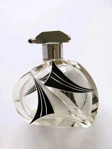 Botella de perfume de vidrio cortado checo/bohemio KARL PALDA atomizador vidrio Dauber años 30 - Imagen 1 de 11