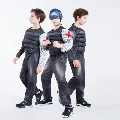 Cosplay El Soldado de Invierno Bucky Barnes Niños Monos Capucha Superhéroe Disfraces Foto 1 de 4