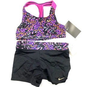 Nike Girl’s Racerback Bikini Top And Boy Shorts Bottom Size Small - Picture 1 of 3