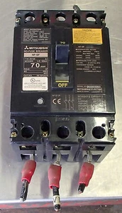 MITSUBISHI NO FUSE BREAKER NF-SF 70 AMP NF-SF3070 Used Cut Out - Picture 1 of 5