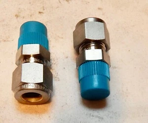 Swaglok 316 1/4" Hex SS Fittings 13C-E4V 2ea 3/8” OD Tubing-1/4” Male NPT 286R - Picture 1 of 5