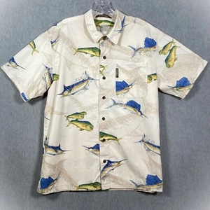 Columbia River Lodge Field Gear Shirt Herren L Beige Fisch Tropical Kurzarm - Bild 1 von 16