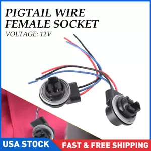 2pc 3157 4157 Bulb Socket Pig Tail Harness Wire Plug For Turn Signal Brake Light - Foto 1 di 16