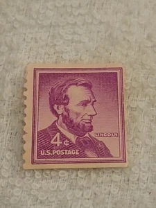 Abraham Lincoln 4 Cent ULTRA RARE DOUBLE PURPLE LINE Unused US  Postage Stamp - Picture 1 of 2