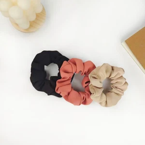 3 - 4 Pcs Silk Fabric Satin Fabric Hair Scrunchies Hair Ring Band - Picture 1 of 11