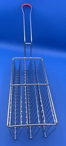 12"x5" Taco Deep Fry Basket Stainless Steel /Red, each slot is 5x2-1/2x1" - Picture 1 of 8