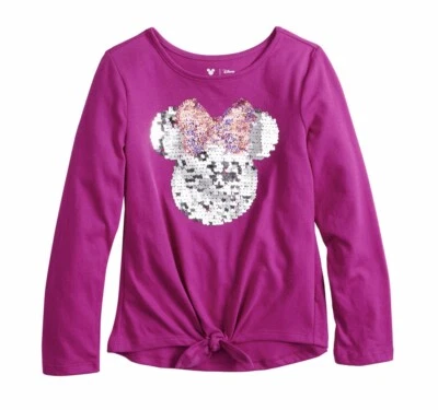 Disney Girls Minnie Mouse Tie Front Graphic Tee by Jumping Beans, Size 4 & 5 - Image 1 of 3