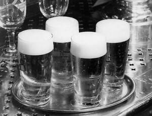Tray with beer glases Picture taken by Gert Kreutschmann 1958 Old Photo