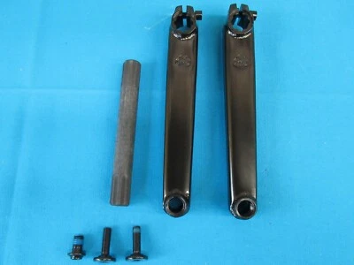 SE Bikes BMX Bicycle V-Ridge Crank Cromo Black 3 Piece Set 180 mm with Axle -New - Image 1 of 4