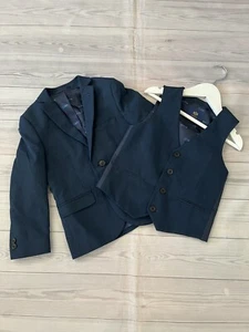 Chicos Next Azul Marino Forrado Formal Traje Chaqueta Y Chaleco 2 Piezas Talla 5 AÑOS - Imagen 1 de 22