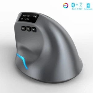 Bluetooth Wireless Mouse OLED Screen USB RGB Rechargeable Mouse Laptop Tablet - Picture 1 of 24