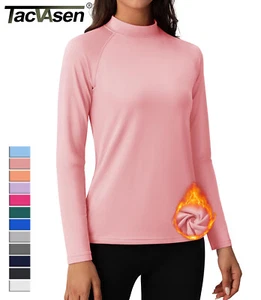 Womens Mock Turtleneck Long Sleeve Shirt Fleece Lined Thermal Underwear Pullover - Picture 1 of 85
