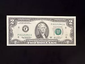 Birthday Date Serial Number January 12 1941 - 01/12/1941 - 2003A $2 Uncirculated - Picture 1 of 2