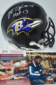 JONATHON OGDEN SIGNED CUSTOM FACE MASK VSR4 MINI HELMET BALTIMORE RAVENS HOF JSA - Picture 1 of 7