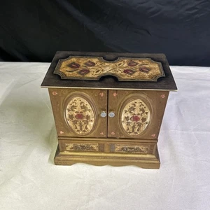 Vintage Wooden Jewelry Box  Royal Sealy Japan Music Box - Picture 1 of 4
