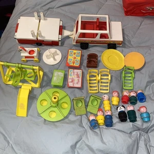Juego de cámper emergente Fisher Price Little People vintage años 70 #992 con extras - Imagen 1 de 10