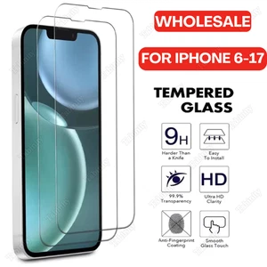 Lot Clear Screen Protector Tempered Glass For iPhone 17 16 15 14 13 12 11 X XR 8 - Picture 1 of 41