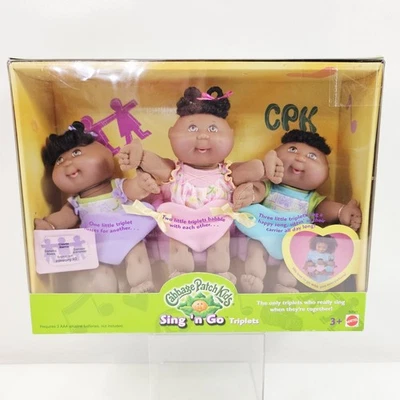 Cabbage Patch Kids Sing 'n Go Triplets Mattel 2001 nuevo Foto 1 de 4